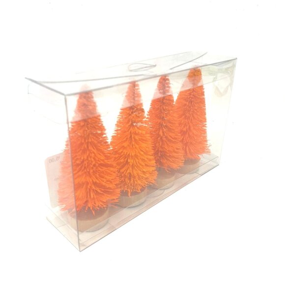 Target 4 Pk Orange Bottle Brush Tree Halloween Decorative Hyde & EEK! Boutique - Picture 3 of 7